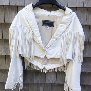 2pc cream leather dress Michael Hoban